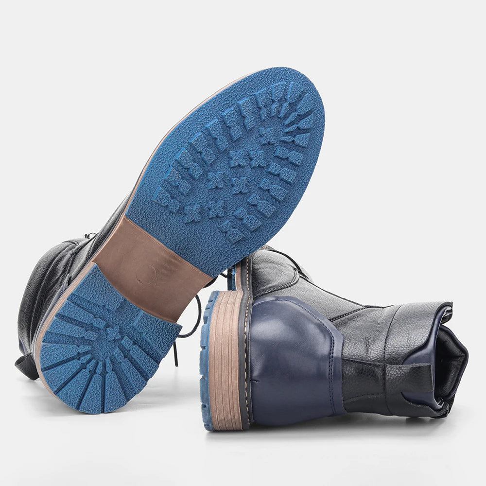 Classical Men Boots 2025 Fashion Comfortable Spring Leather Boots with Zipper