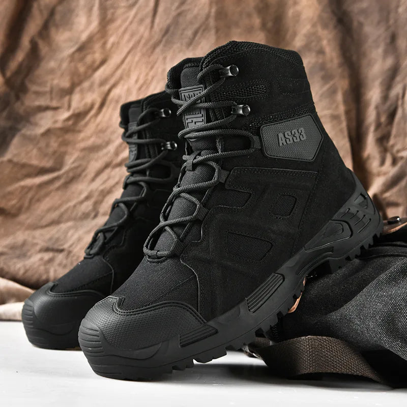 Male Camping Training Shoes Combat Desert Ankle Boots Outdoor New Army Tactical Boots Men Summer Climbing Military Hiking Boots