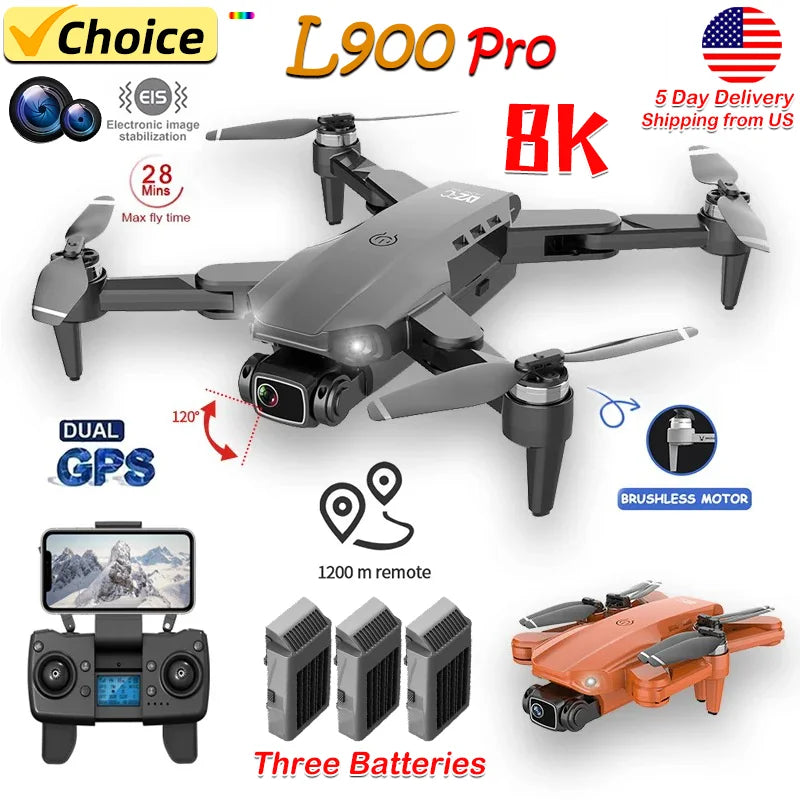 Drone L900 4K GPS Dual Camera Brushless Foldable Quadcopter