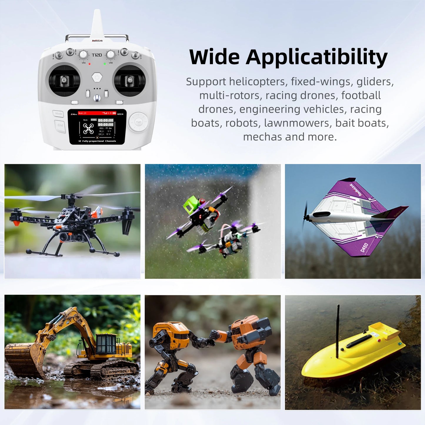 Radiolink T12D 12 Channel ELRS Transmitter R12F External
