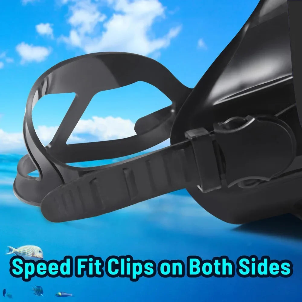 Oval Spearfishing Mask Classic Retro Panoramic View Goggles
