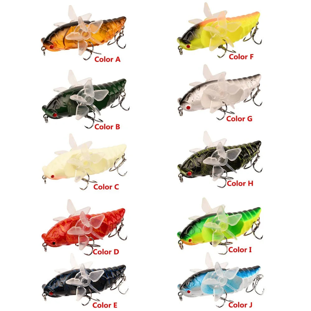Popper Spin Fishing Lure Floating Hard Bait 14g 7.5g Perch