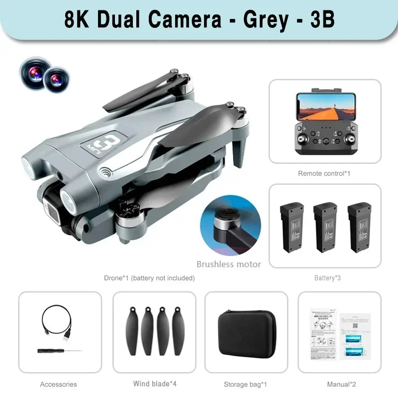 Z908 Pro Max GPS Drone Brushless 8K Dual Camera Optical Flow