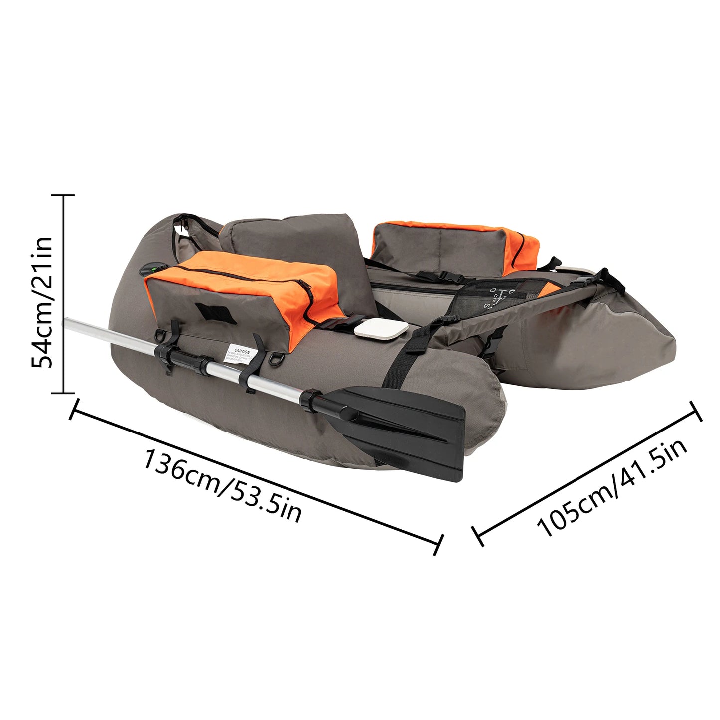 Inflatable Fishing Float Tube Portable Boat With Backrest