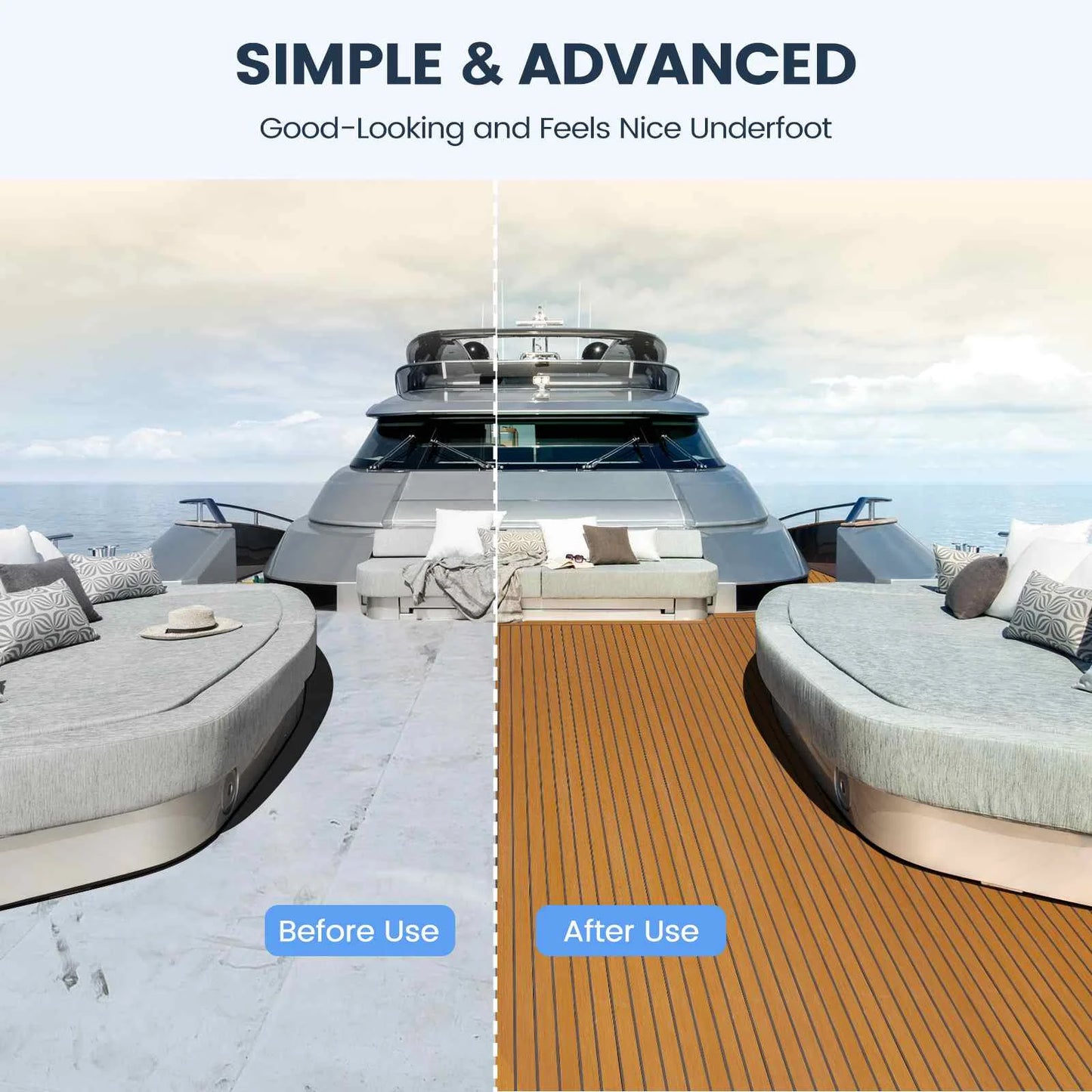 EVA Teak Decking Sheet For Yacht Self Adhesive Flooring Mat