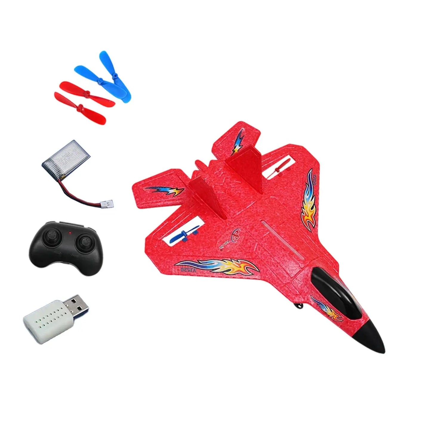 Foam RC Airplane Toy Rechargeable Remote Control Plane with Gyro Night Flight LED Glider for Children Adult Training