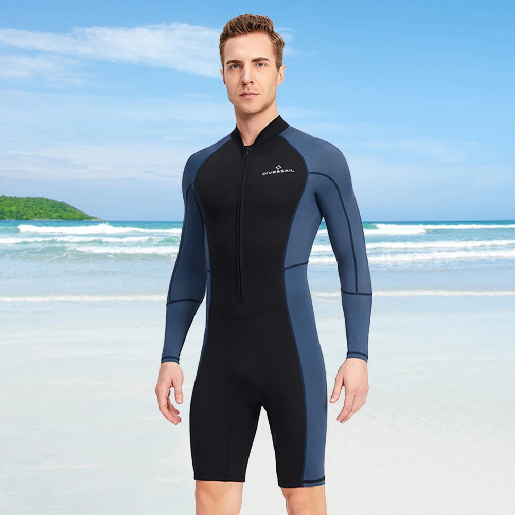 Men Neoprene Diving Suit With Zipper For Snorkeling