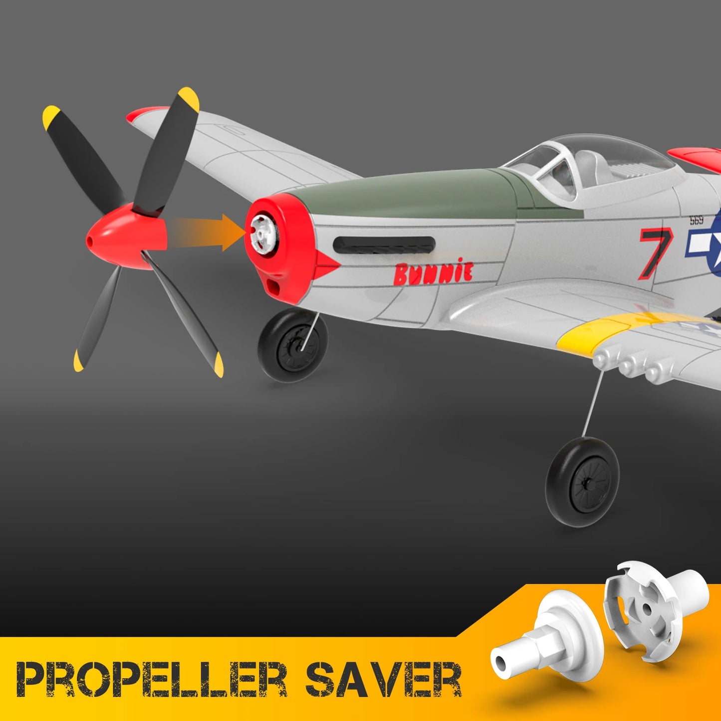 Volantex P51 Mustang RTF RC Plane One Key Aerobatic Gift