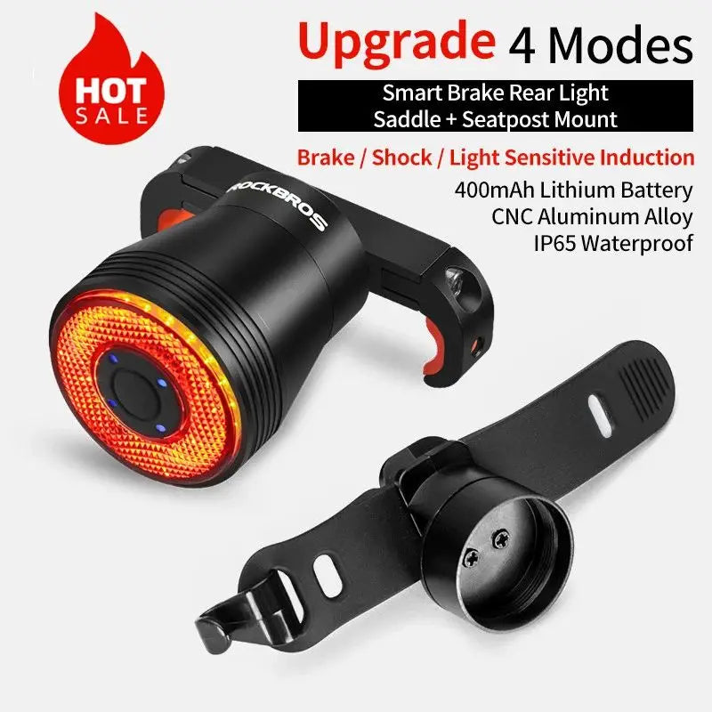 Rockbros Bicycle Smart Auto Brake Sensing LED Taillight IPX6