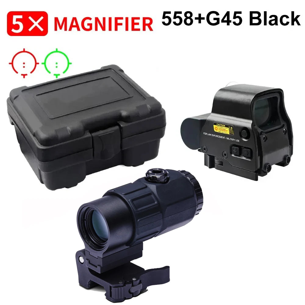 558 Holographic Collimator Sight Red Dot Optic With Rail