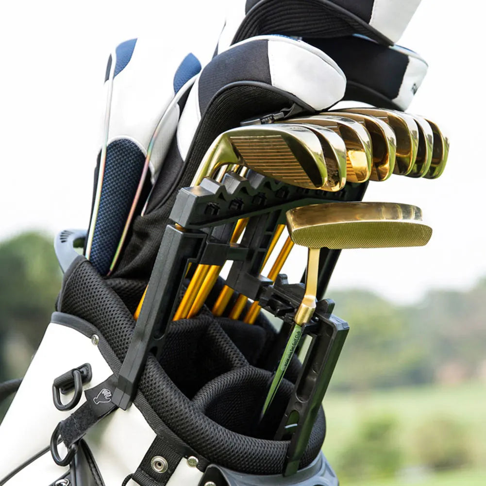 Golf Club Bracket Holds 9 Clubs Putter Clip Club Holder Adjustable Width Golf Club Display Bracket Anti-Shake for Golf Club