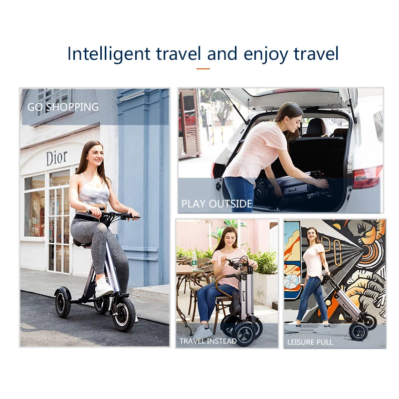 WILLJERDY Folding Tricycle Small And Portable Electric Tricycle For Adult Ultralight Mini Men's Electric Scooter