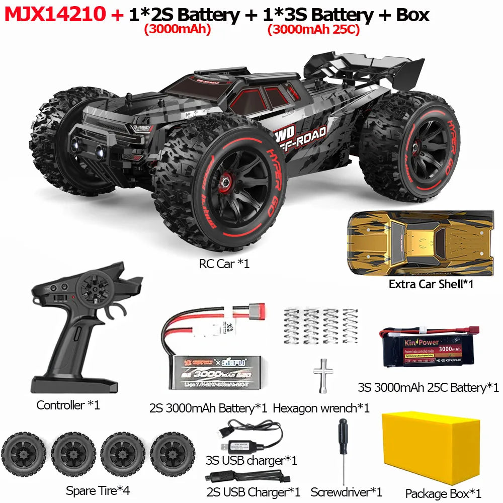 HYPER GO 75km/h MJX 14209 14210 V3.0 1/14 RC Car Brushless 2.4G Remote Control 4WD Off-road Racing RC Truck Electric Hobby Toy