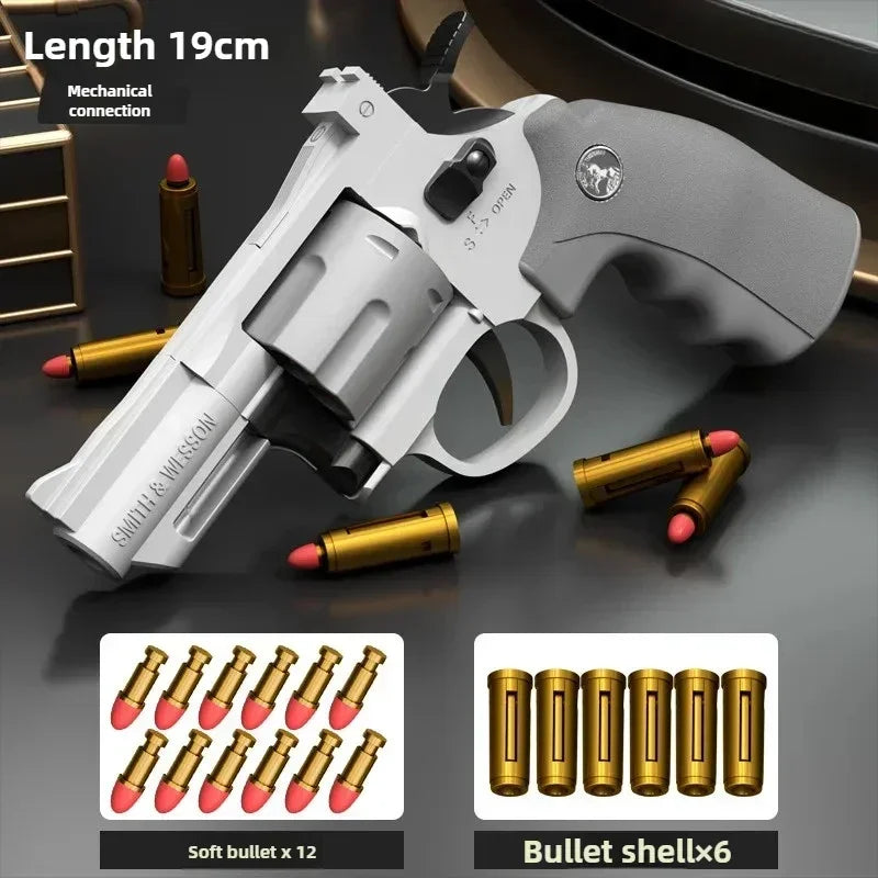 WEZP5 357 Revolver Launcher Pistol EVA Soft Dart Bullet Toy Gun Airsoft CS Outdoor Shooting Game Paintball Kids Adult Gift