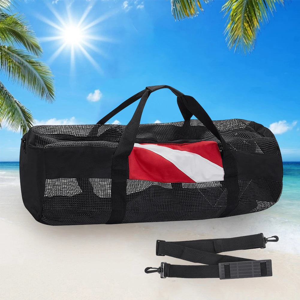 Extra Large Scuba Diving Mesh Tote With Adjustable Strap