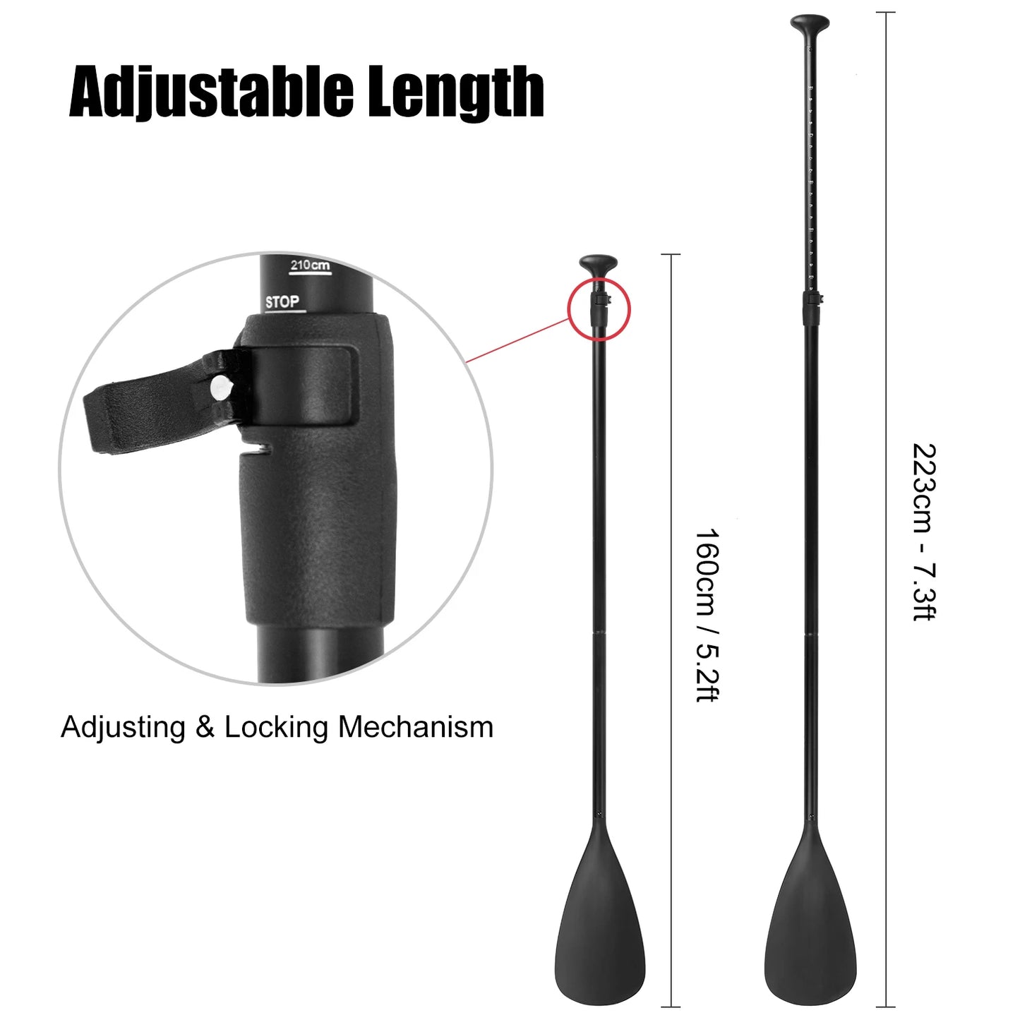 4 Piece Adjustable SUP Paddle Kayak Stand Up Paddle Board