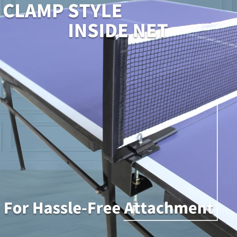 8Ft Mid Size Foldable & Portable Ping Pong Set For Indoor Games With Net  2 Table Tennis Paddles And 3 Balls