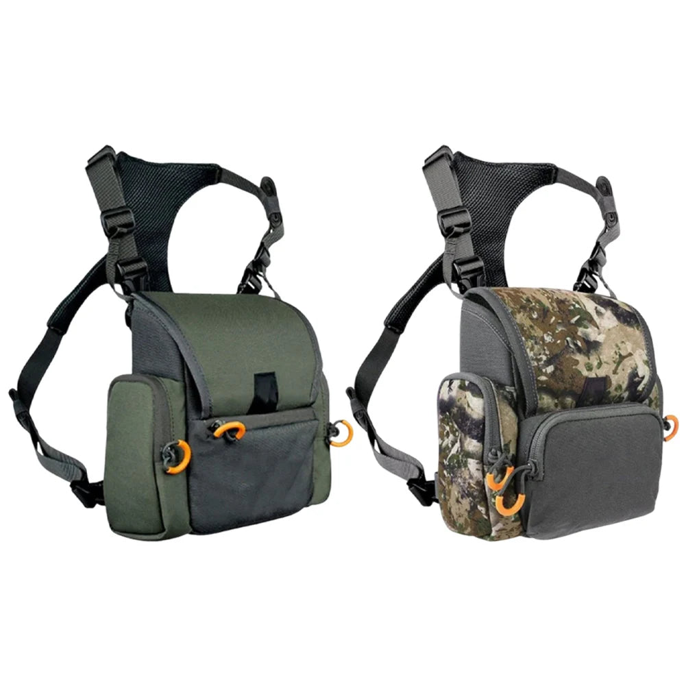 Binocular Harness Chest Pack with Rangefinder Pouch & Rain Cover Bino Harness Waterproof Large Capacity Bino Case for Hunting