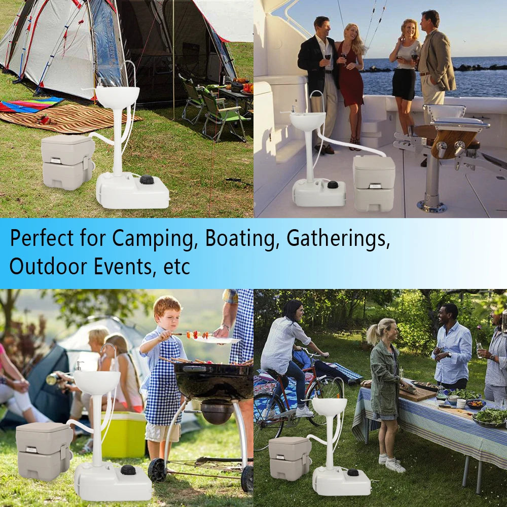 Outdoor Portable Camping Sink With Toilet And Water Tank