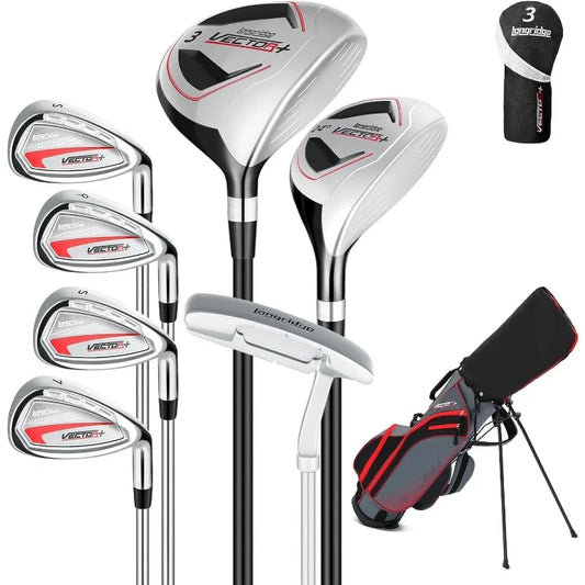 8 Pieces Complete Mens Golf Club Set Right/Left Hand for Men Women Includes Stand Bag with Rain Hood, 3# Fairway Wood