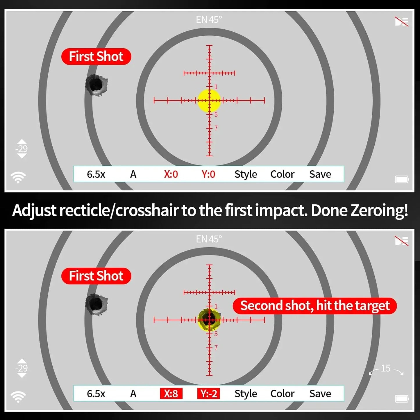 Day&Night Vision Rifle Scope, HD Digital Night Vision Hunting Riflescope Monocular with WiFi, Gyroscope&E-Compass,