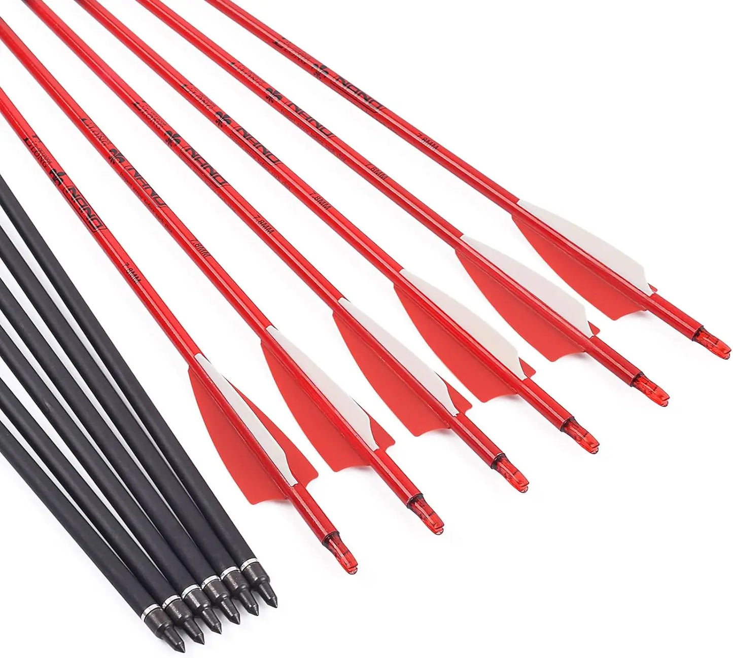 Carbon Arrow Archery 30inch Hunting Target Practice Arrows for Compound & Recurve Bow Spine 500 with Removable Tips (Pack of 12)