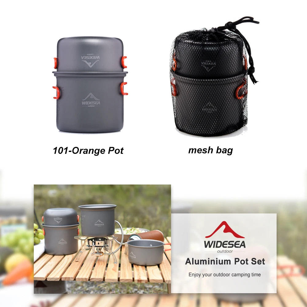 Widesea camping tableware outdoor cooking set camping cookware travel tableware pincin set hiking cooking utensils cutlery