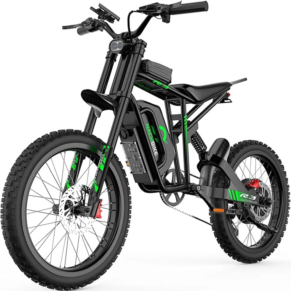 6000W Electric Dirt Bike 60V 25Ah Battery Dual Hydraulic Brakes