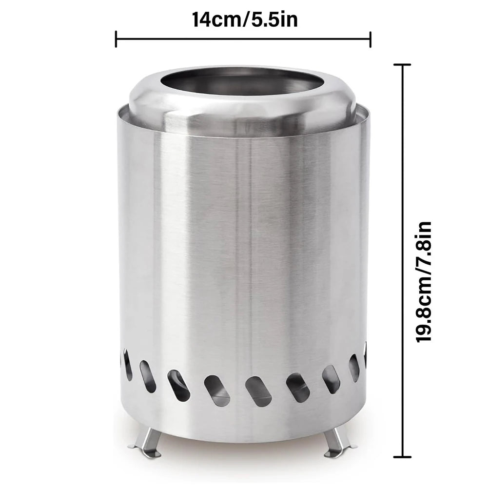 Smokeless Tabletop Fire Pit Stainless Steel Mini Tabletop Firepit Indoor Outdoor Table Top Firepit for Patio and Outdoor Camping