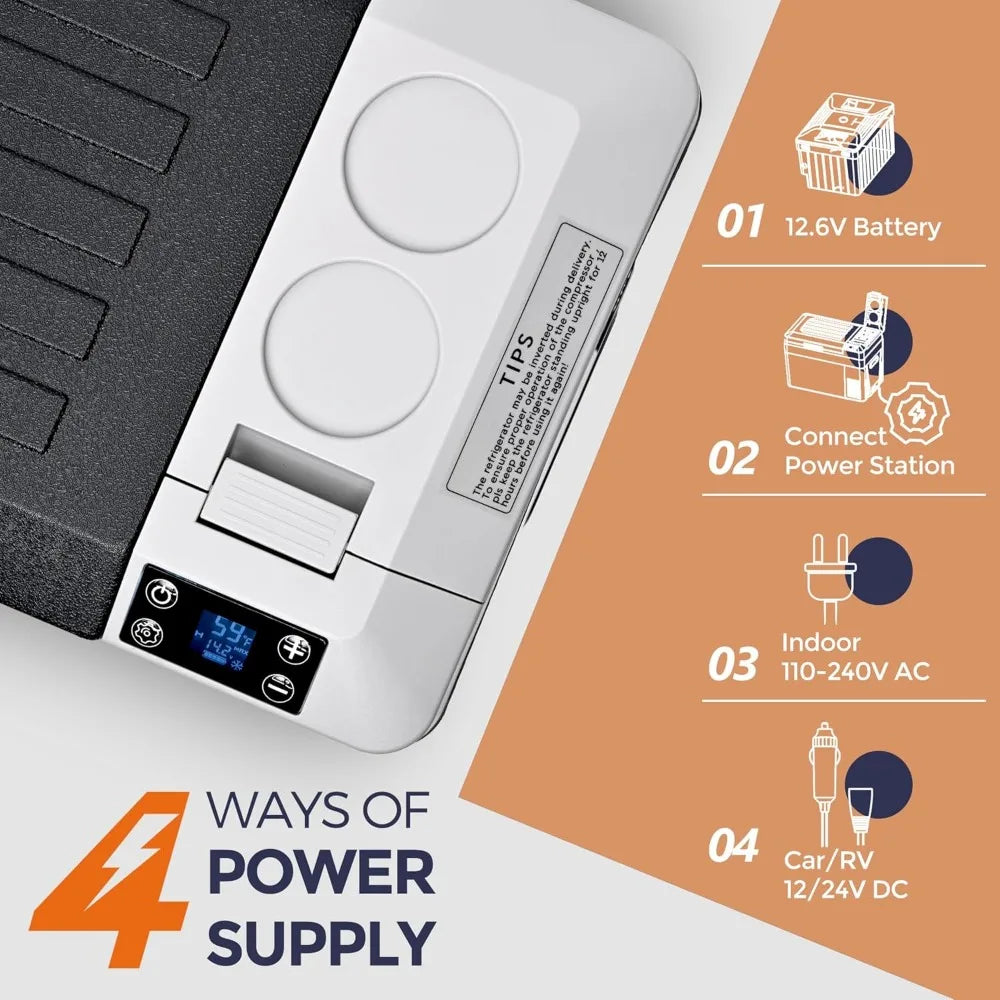 12 volt refrigerator electric cooler, 12V refrigerator available battery for truck, boat, camping, travel, home