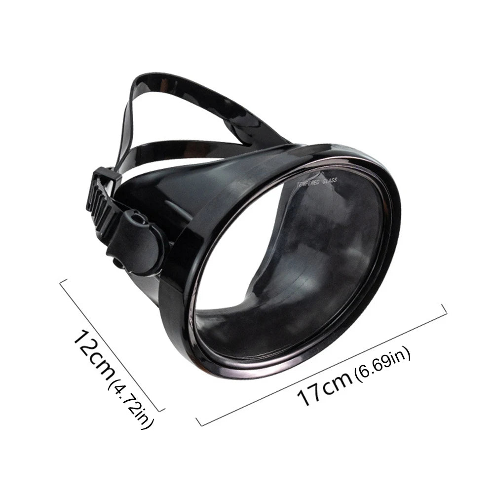 Oval Diving Mask Tempered Glass Anti Fog Freediving
