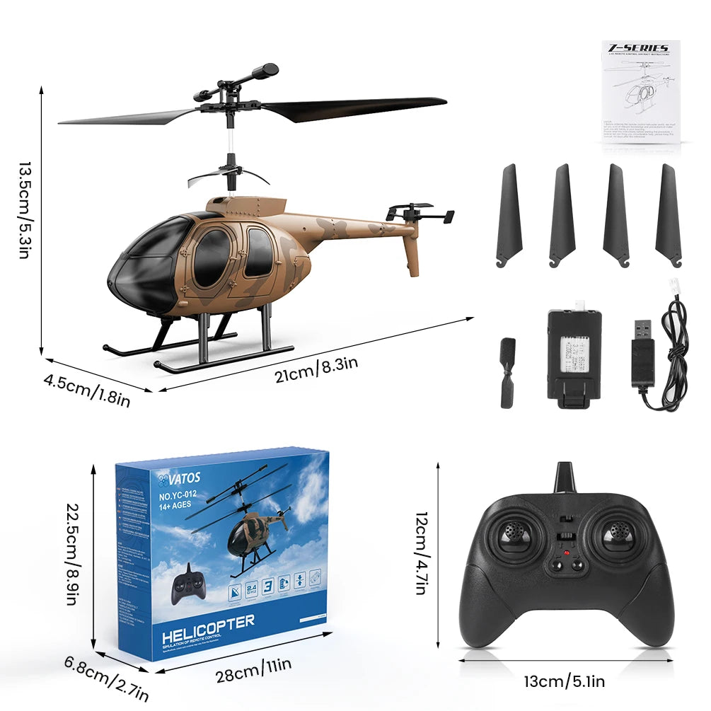 Vatos Camouflage RC Helicopter 2.4GHz Indoor Toy Takeoff