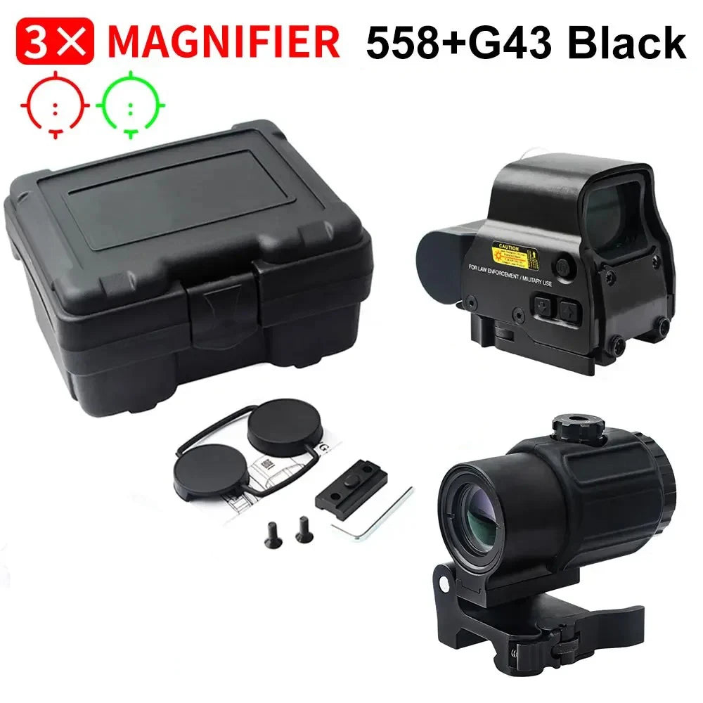 558 Holographic Collimator Sight Red Dot Optic With Rail