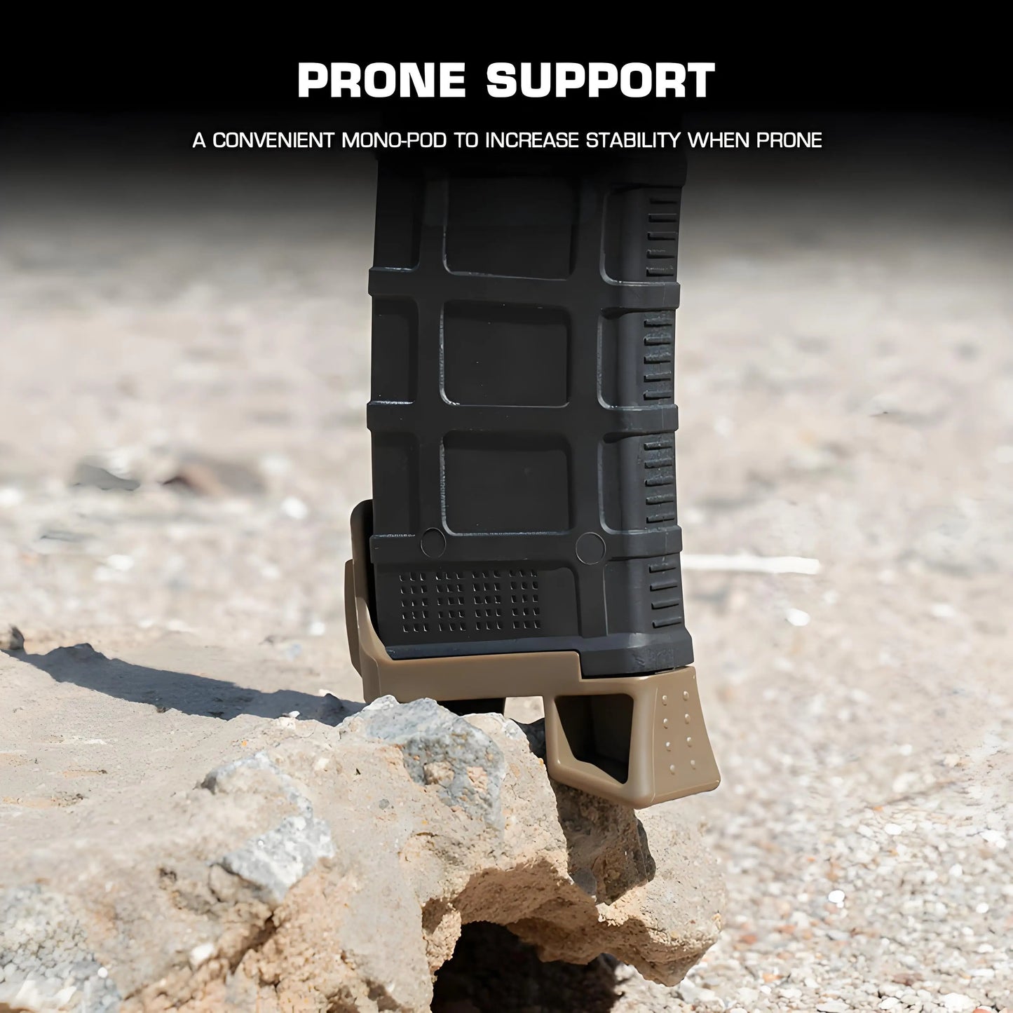 GBB PMAG Base Tactics Magazine Adapter with Prone Support Monopod Quick-Pull for Airsoft Mag Includes Multi-Tool for Sights