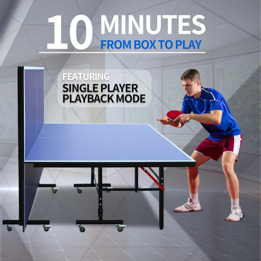 8Ft Mid Size Foldable & Portable Ping Pong Set For Indoor Games With Net  2 Table Tennis Paddles And 3 Balls