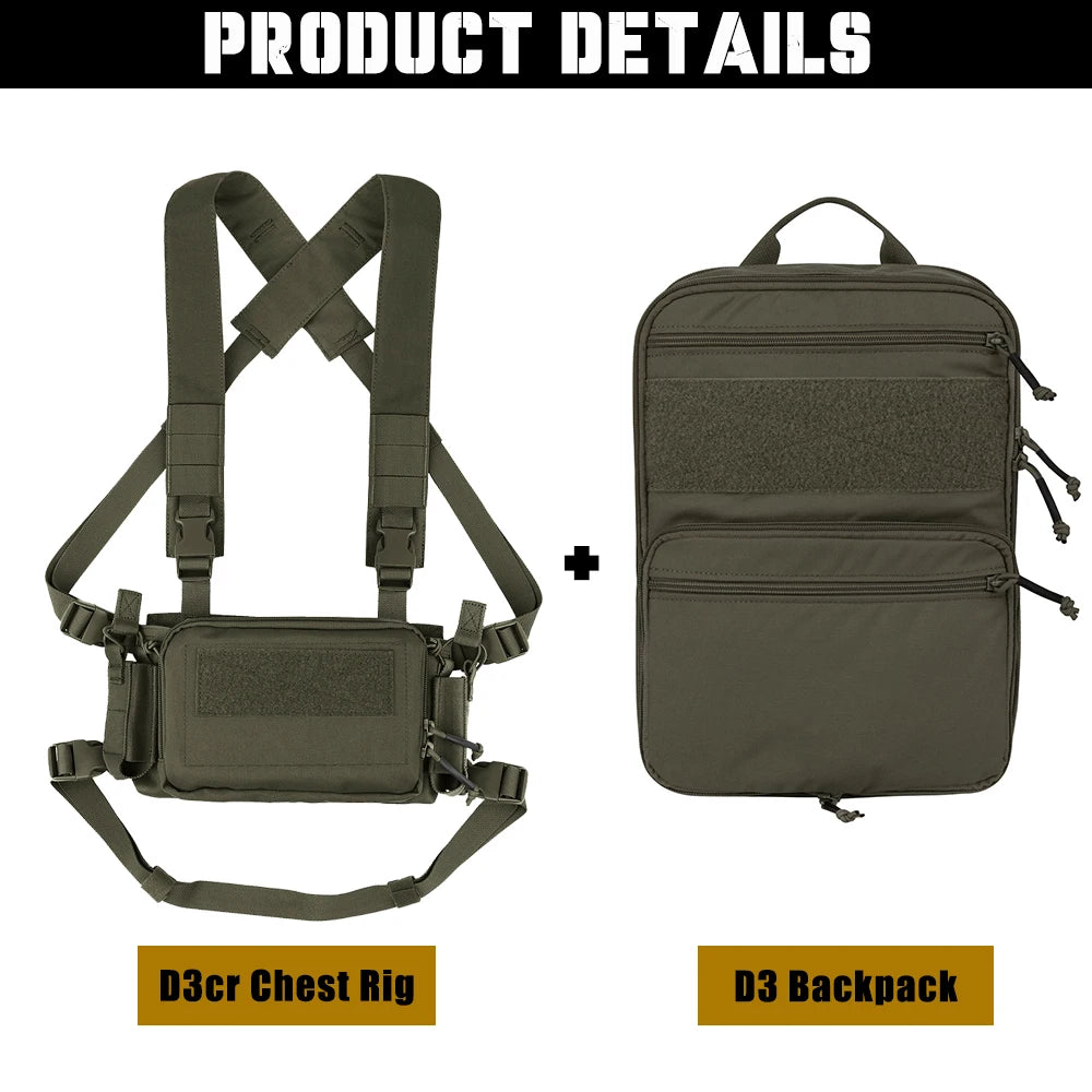 KRYDEX Tactical Flatpack D3 Backpack D3CR Chest Rig Vest