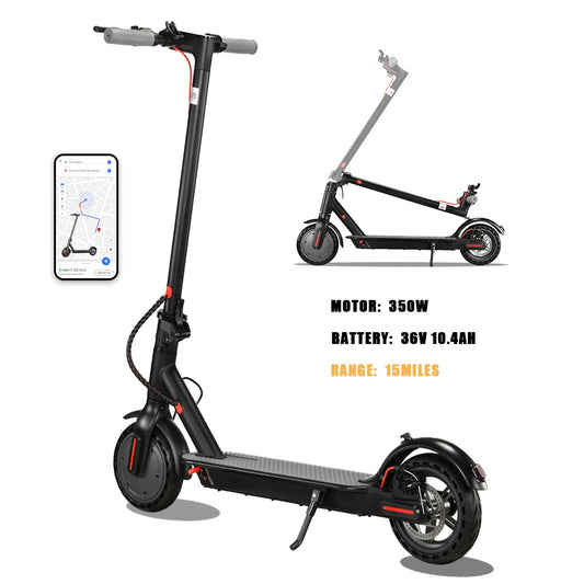 350W Foldable Electric Scooter for Adults Teens,Explosion-proof Tires,Dual Brake System,Lightweight APP Support E-scooter