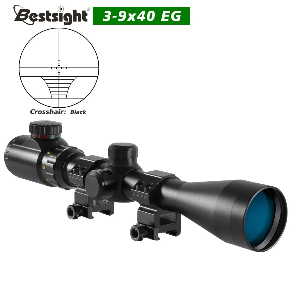Riflescope 3 9x40 Red Green Illuminated Mil Dot With Mounts