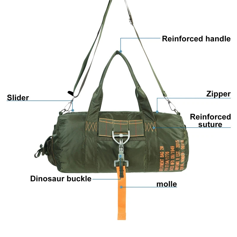 LQARMY Tactical Parachute Duffle Bag 1000D Nylon Crossbody