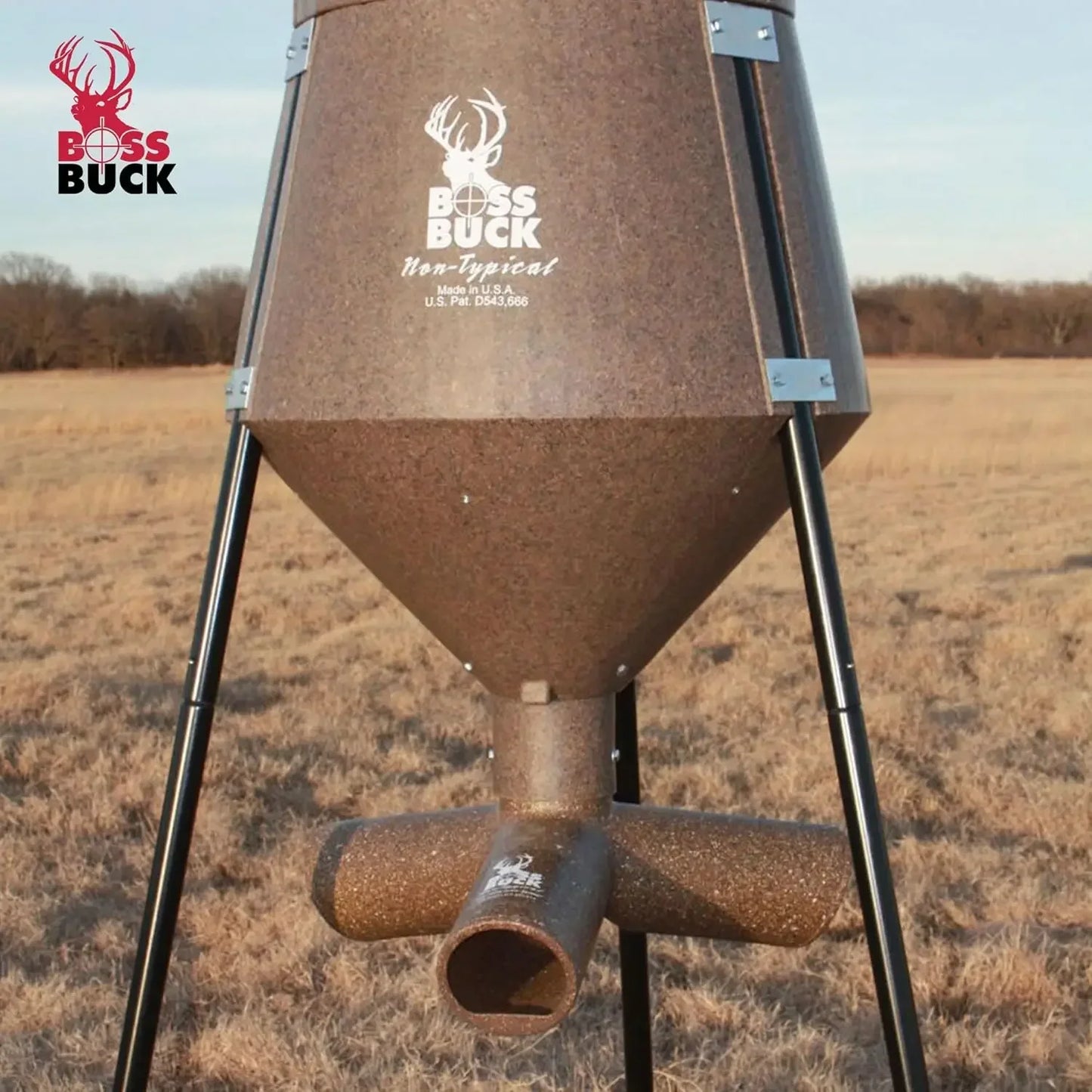 200 LB Deer Feeder/Hunting Durable Lightweight Plastic UV Protected Windproof Waterproof Gravity Feed System