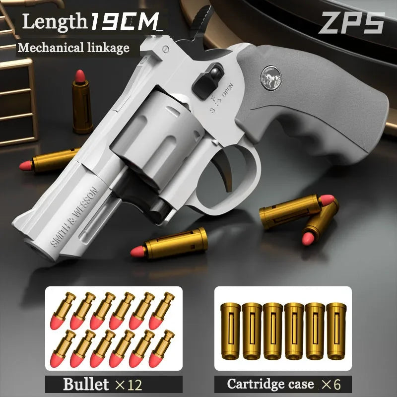 Revolver Soft Bullet Toy Gun Mechanical Repeating 357 Pistol Shell Throwing ZP5 Boy Non Injury Fighting Weapon Toy Gift
