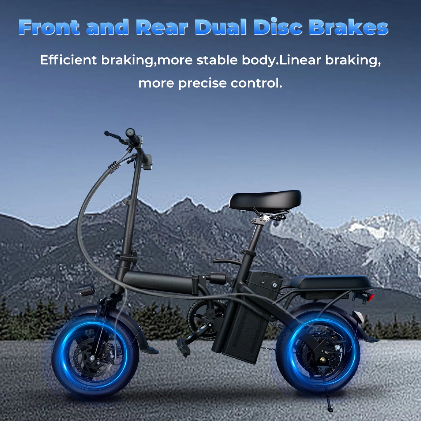 Lelekuai 500W Adult Folding Electric Bike 20 MPH Removable Battery