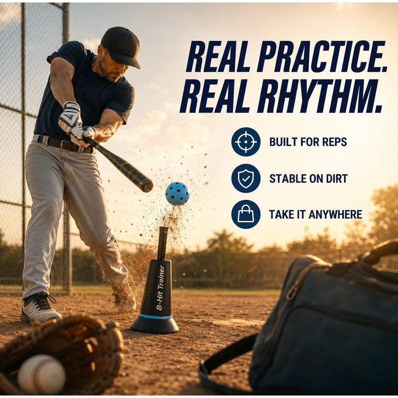 Baseball Hitting Trainer Three-wave Durable Nylon Baseball Server Popper Batting Training Strength Softball Practice Stick