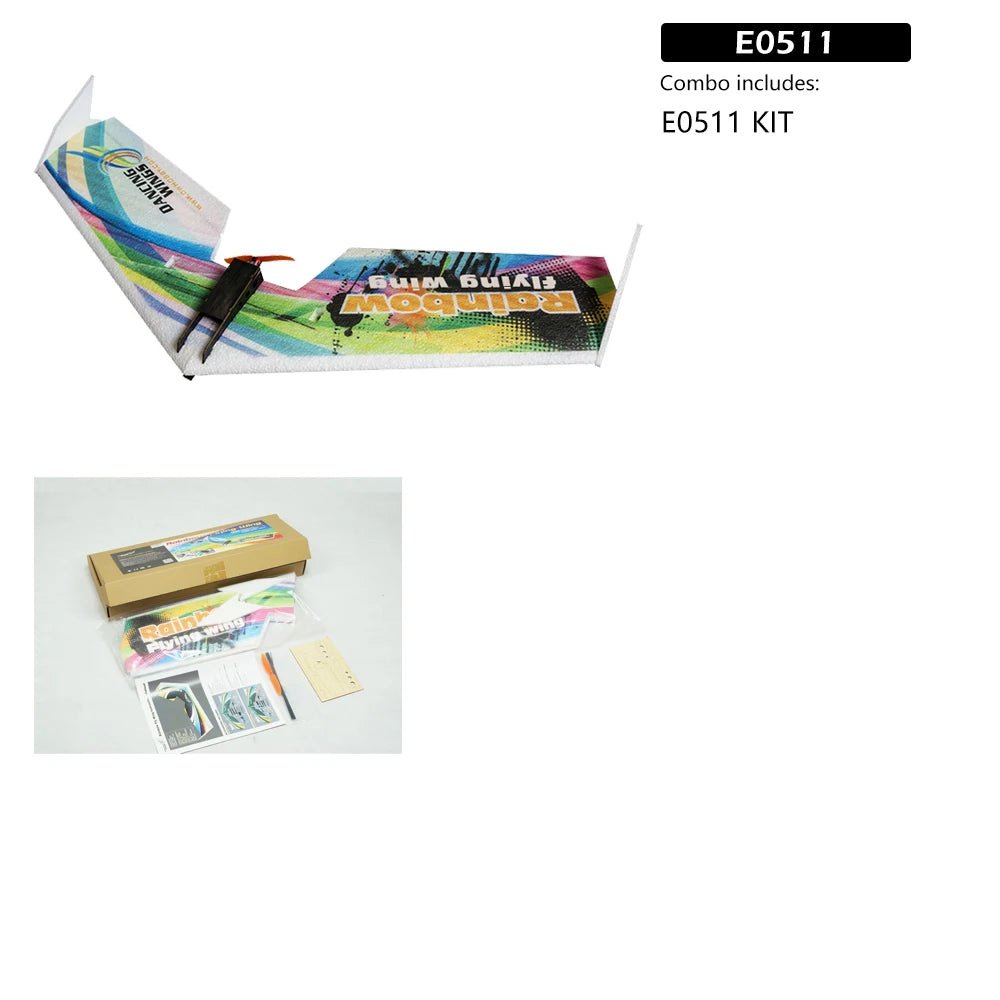 RC Plane EPP Airplane Model DW HOBBY Rainbow Fly Wing 800mm Wingspan Tail push version RC Airplane Kit