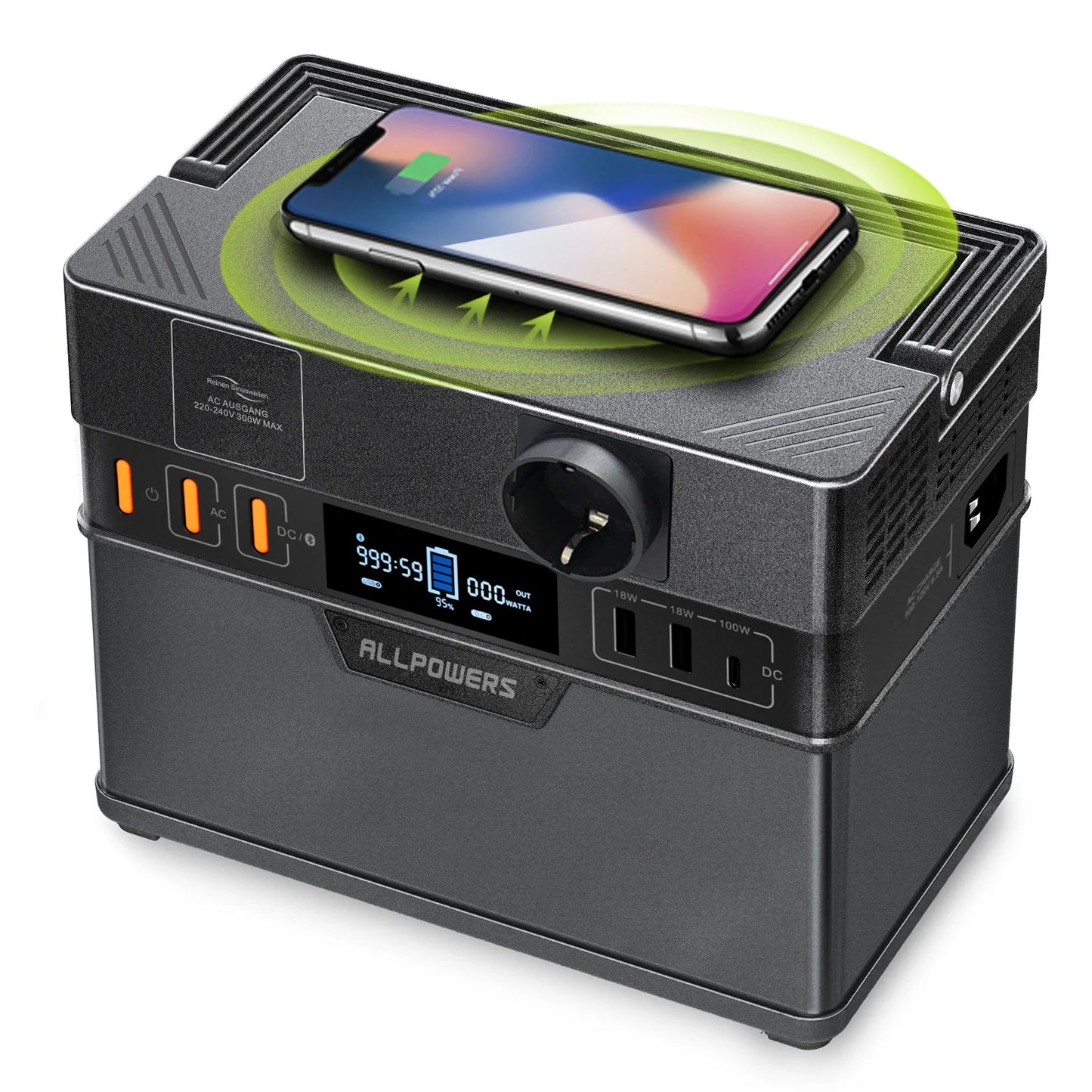 ALLPOWERS Portable Power Station 300W 288Wh Pure Sine Wave