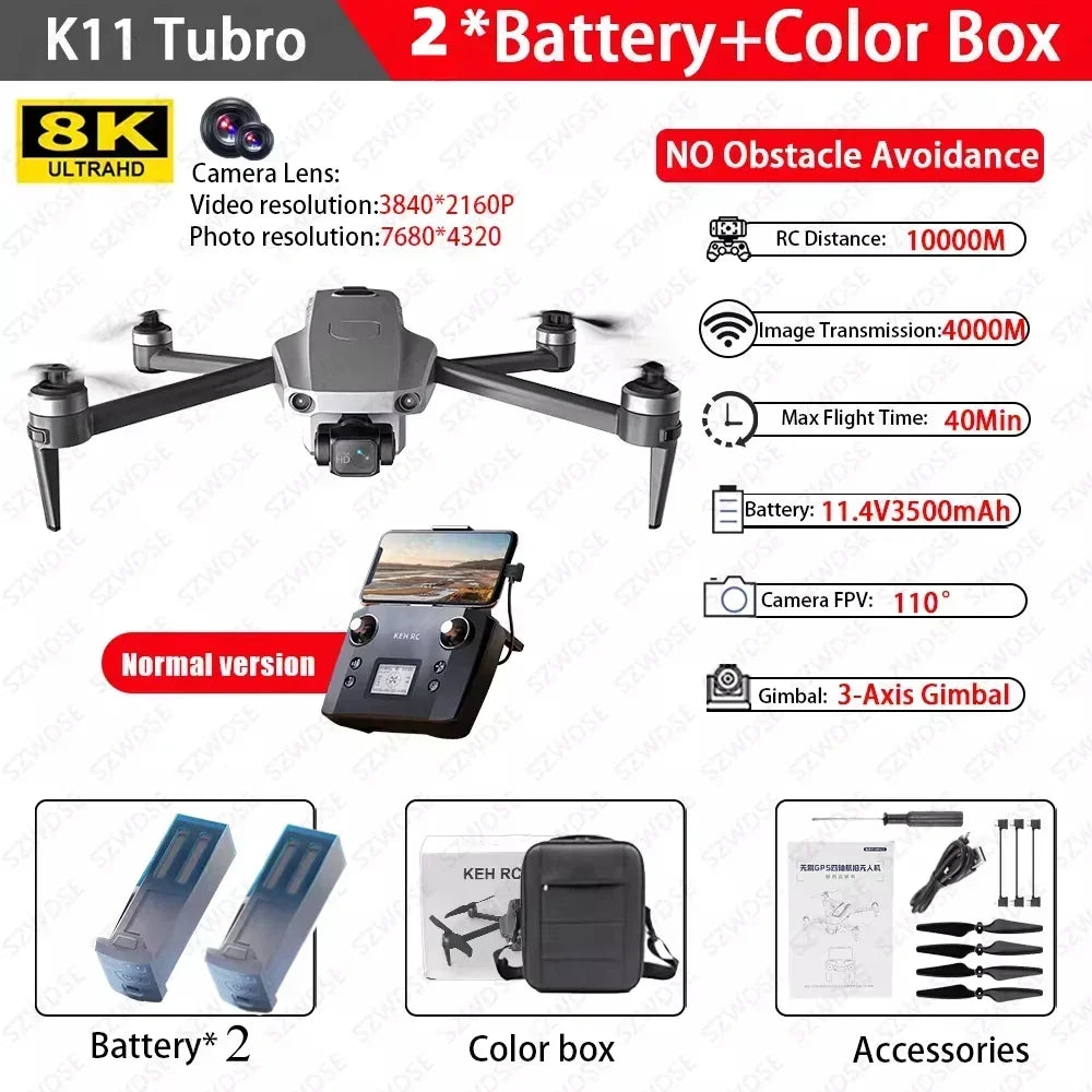 Cole K11 Turbo Drone Aerial 8K HD Dual Camera With Airdrop