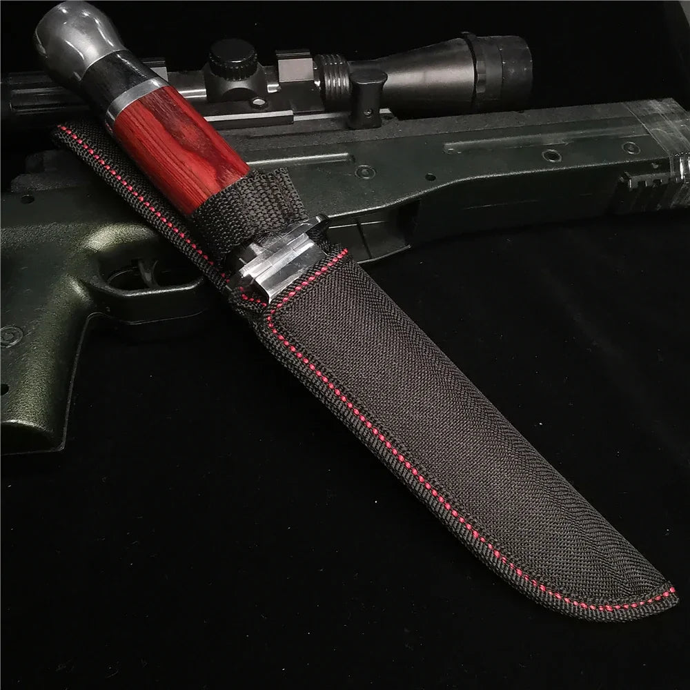 Sharp Sword, Stainless Steel Knife, Outdoor Camping Hunting Knife, with Nylon Knife Cover, Carry Around, Sharp and Durable