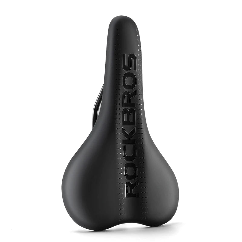 ROCKBROS Bike Saddle Road Steel Rails MTB Bike Cushion Comfortable Shock Absorption Wear-Resistant PU Leather Cycling Saddle