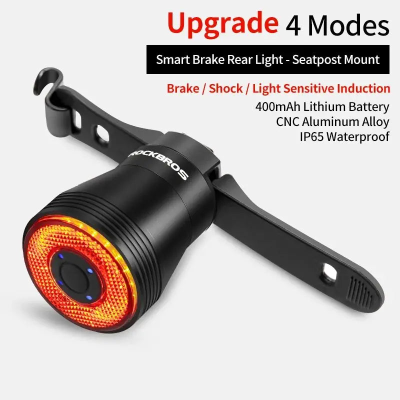 Rockbros Bicycle Smart Auto Brake Sensing LED Taillight IPX6