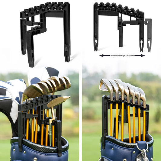 Golf Club Bracket Holds 9 Clubs Putter Clip Club Holder Adjustable Width Golf Club Display Bracket Anti-Shake for Golf Club